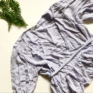 American Eagle Striped Wrap Blouse